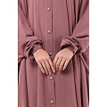 Front open Kaftan with fashionable buttons- Puce Pink